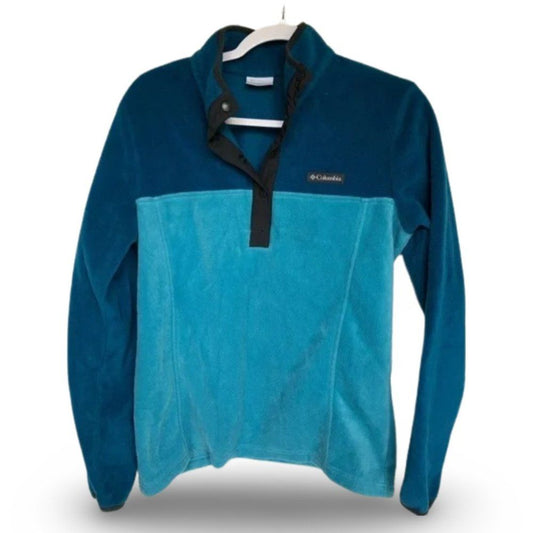 Columbia Quarter Zip Blue Fleece Jacket Sweater