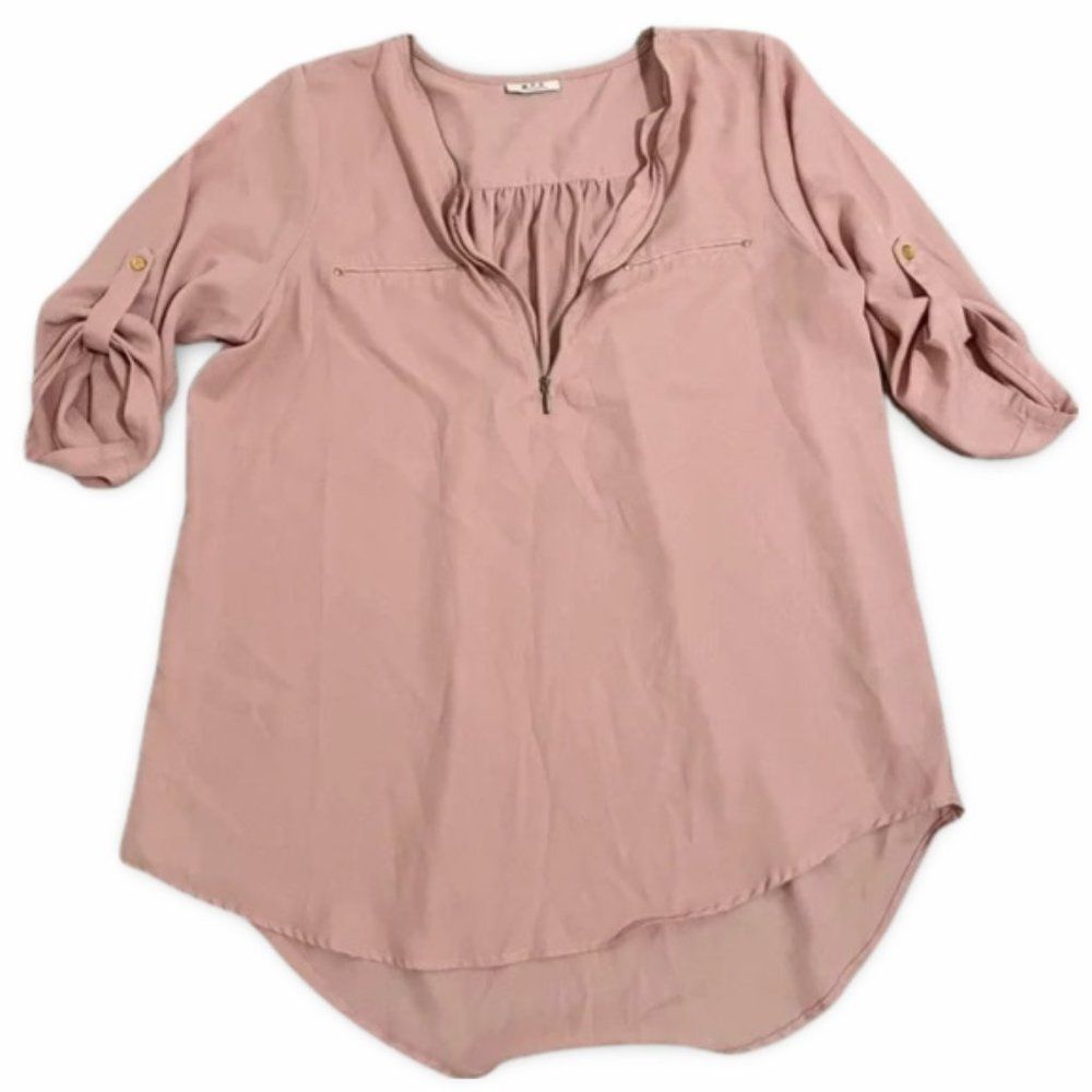 MPH Blush Pink Chiffon Blouse Top Shirt