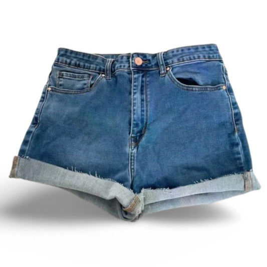 Forever 21 Denim Blue Distressed Jean Shorts