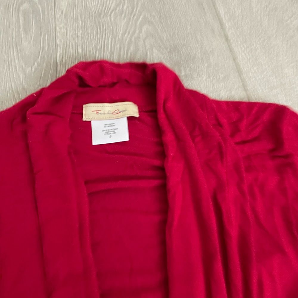 Front of Closet Long Sleeve Red Soft Cardigan Sweater