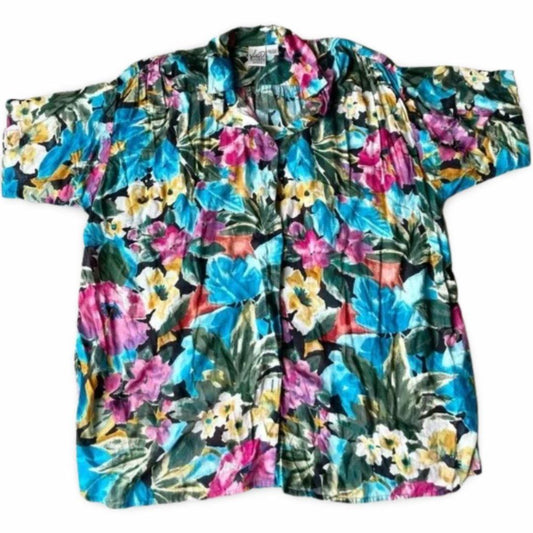 Katy D Floral Buttoned Casual Hawaiian Shirt