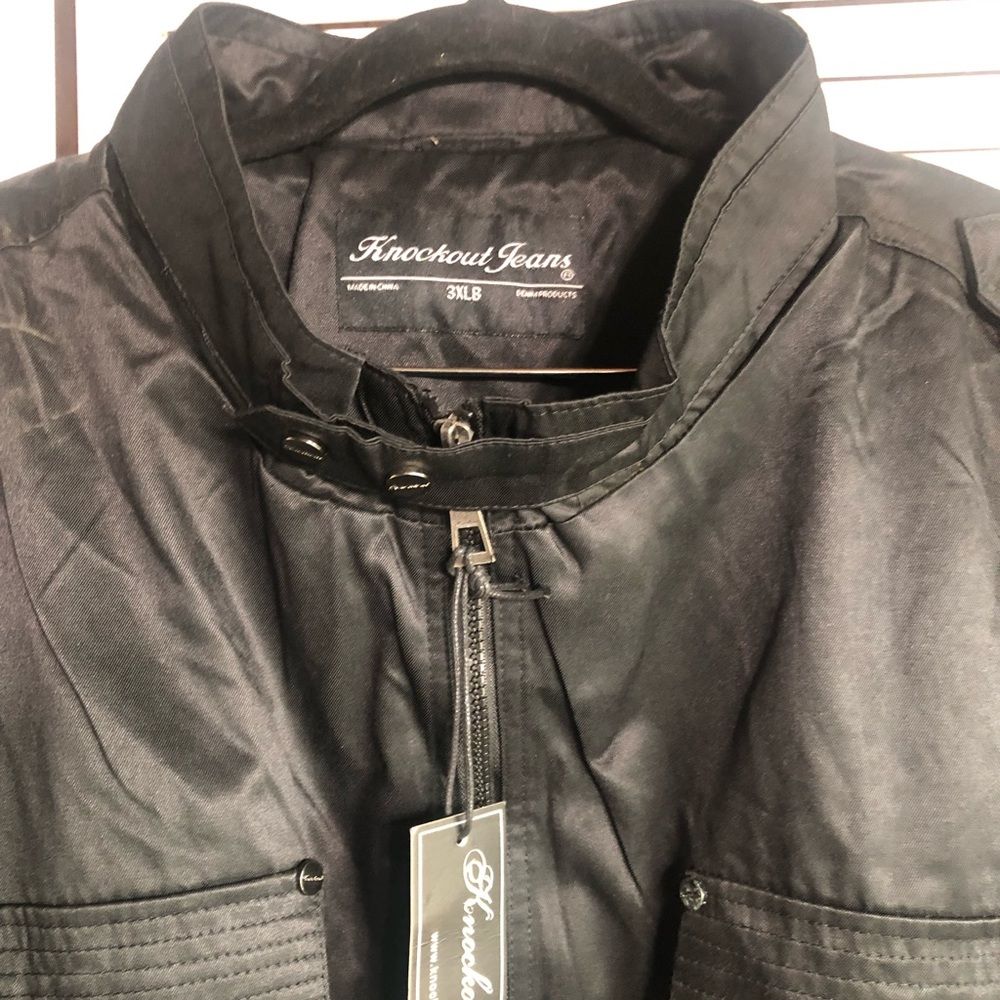 Knockout Jeans NWT Black Zip Up Biker Jacket