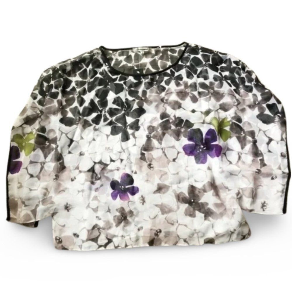 Quintessential NWT Floral Sheer Blouse Shirt