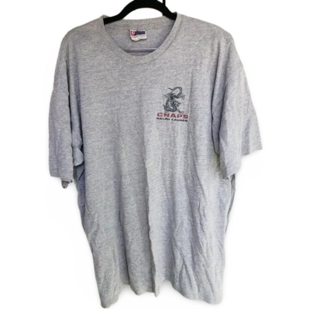 Ralph Lauren Chaps Grey Tee Shirt Top