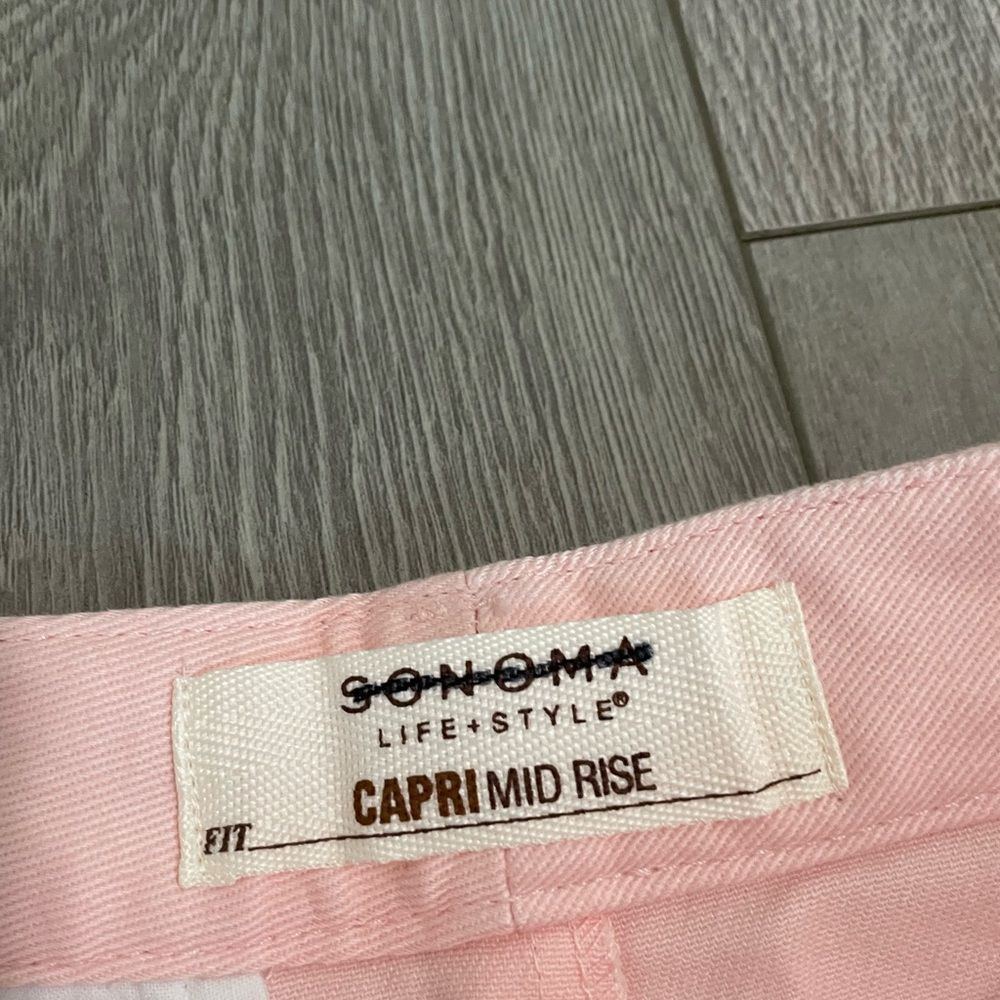 Sonoma Pink Capri Mid Rise Casual Slacks Pants