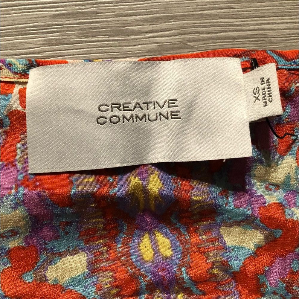 Creative Commune Colorful Orange Blouse Top