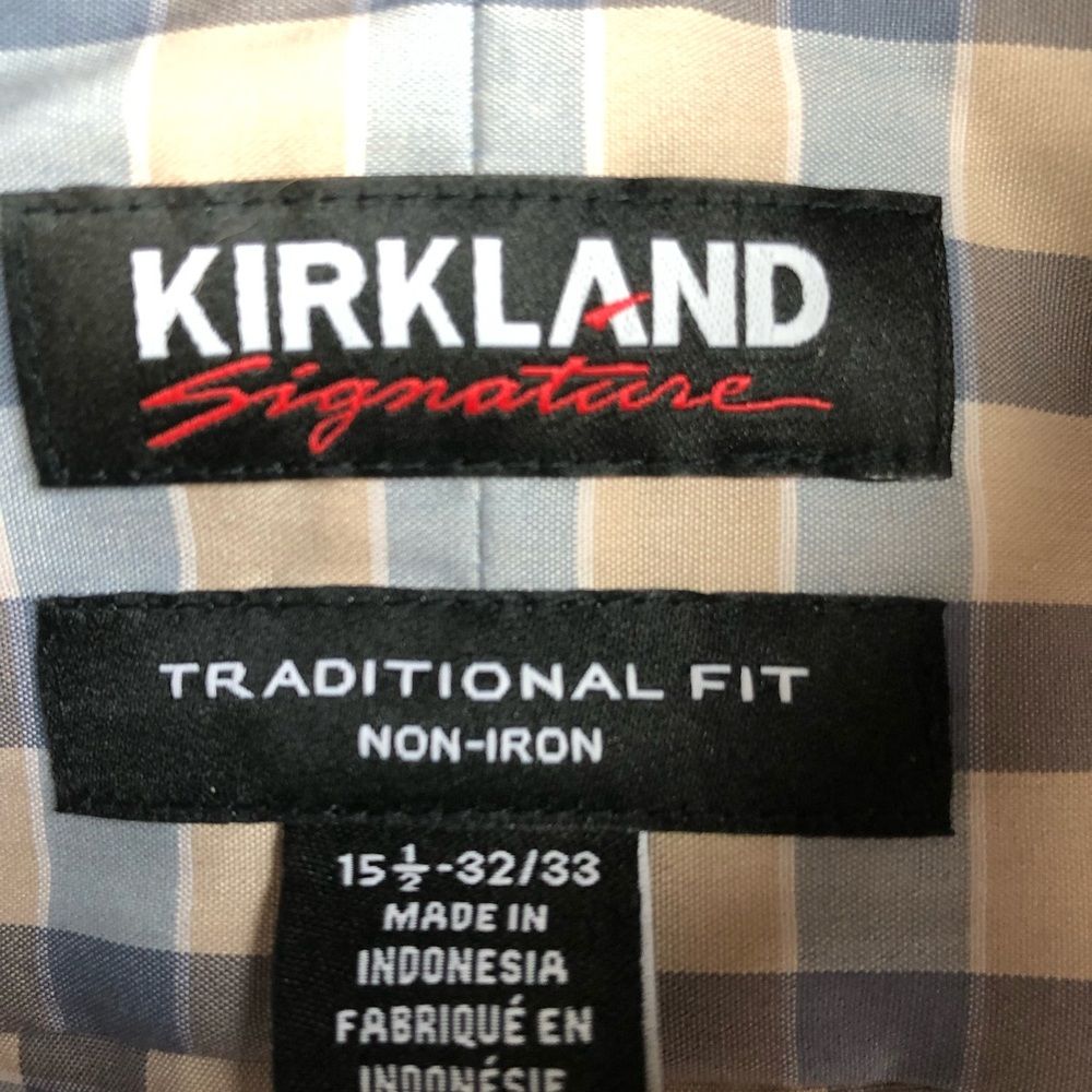 Kirkland NWT Checkered Buttoned Down Shirt