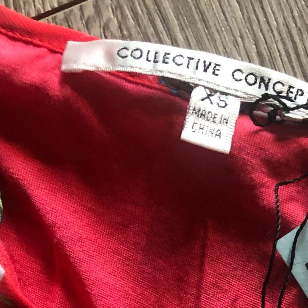 Collective Concepts Patterned Red Blouse Top