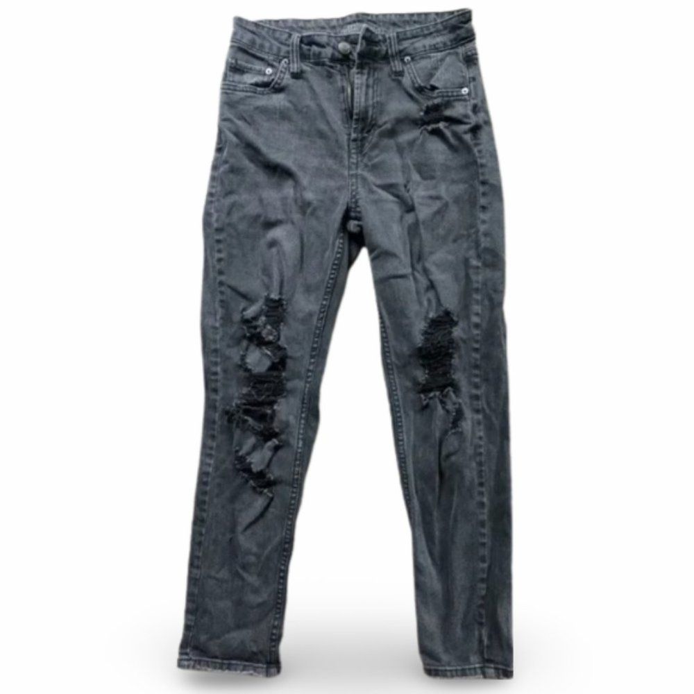 Wild Fable Ripped Grey Dark Denim Jeans