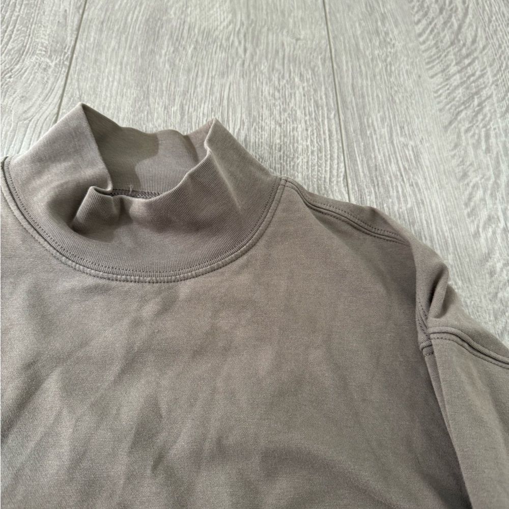 Uniqlo Dark Green Mock Neck Long Sleeve Shirt Top