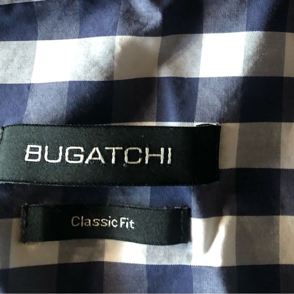 Bugatachi Checkered Button Down Casual Dress Shirt