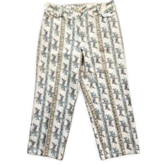 Clio Vintage Patterned Casual Cropped Pants