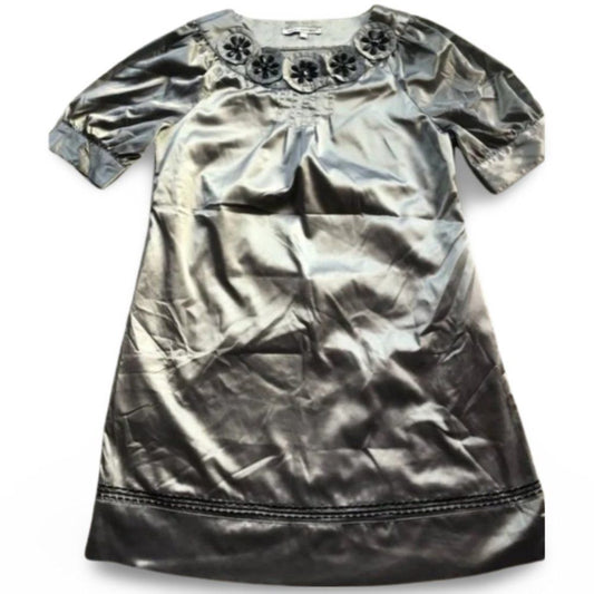 Mei Angel Silver Metallic Sequin Mini Dress