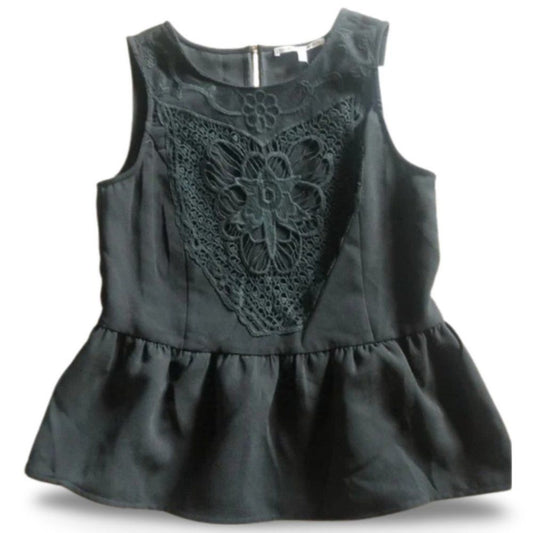 Collective Concepts Black Peplum Blouse Top