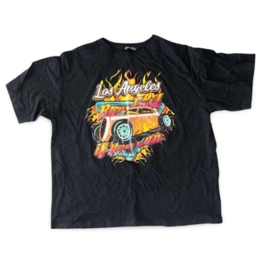 Shein Los Angeles Car Graphic Black Tee Shirt