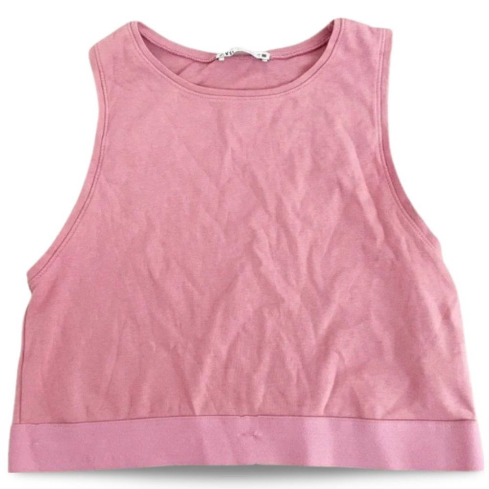 Zara Pink Athletic Cropped Tank Top