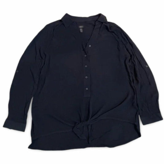 GILI Black Buttoned Casual Blouse Top