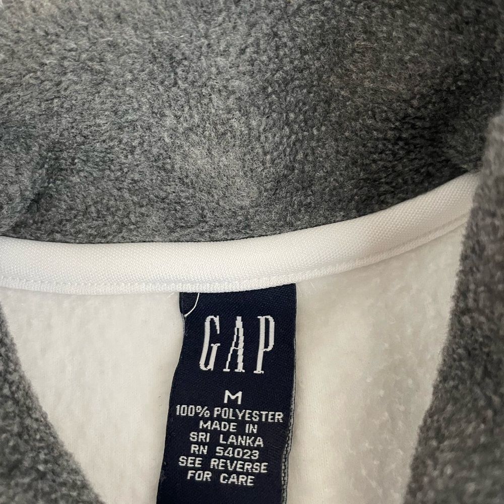 Gap Fleece White Zip Up Winter Jacket