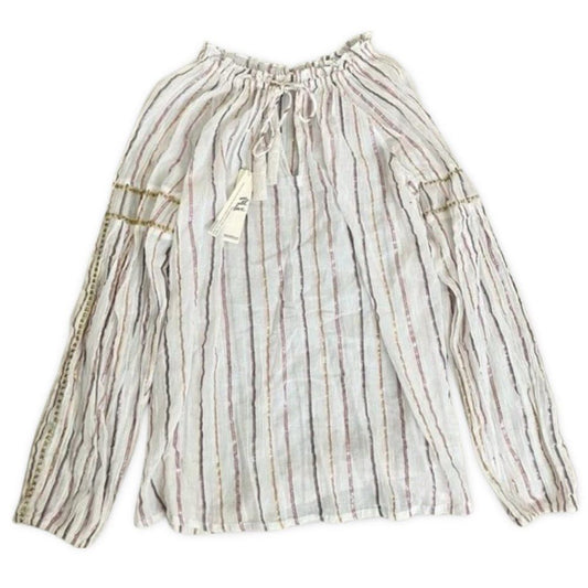 Love Stitch Off the Shoulder Stripe Blouse Shirt Top