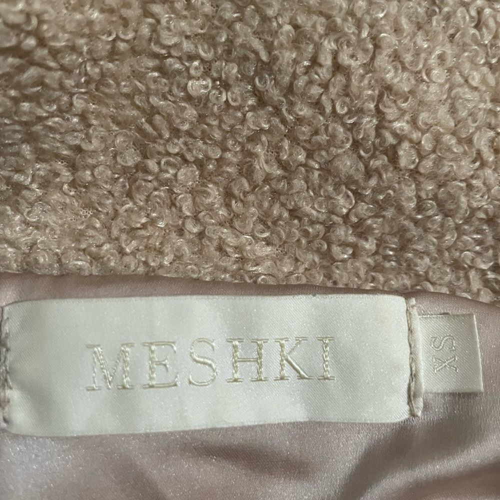 Meshki Teddy Coat Zip Up Fleece Cropped Jacket