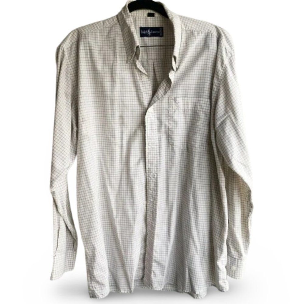 Ralph Lauren Grey Checkered Buttoned Down Shirt