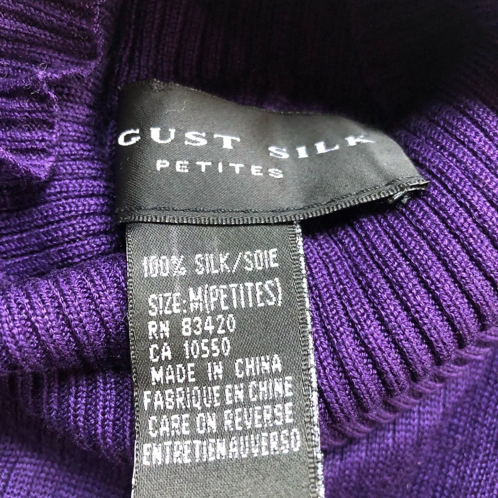 Gust Silk Vintage Knitted Turtleneck Purple Sweater