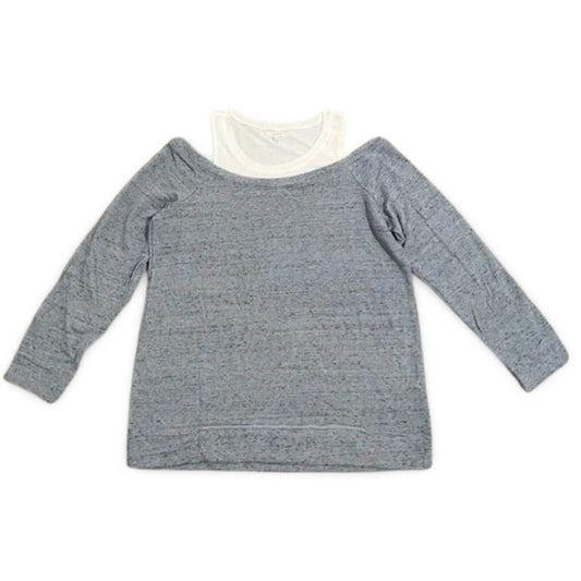 Maurices Grey Cold Shoulder Long Sleeve Sweatshirt