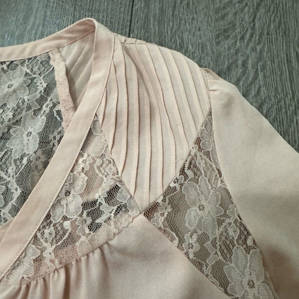 Frenchi Light Pink Blouse Laced Top