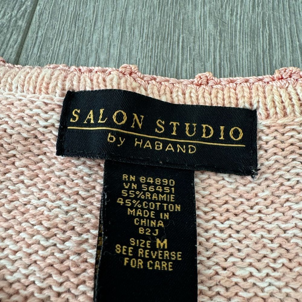 Salon Studio by Haband Orange Heavy Knitted Short Sleeve Shirt Top