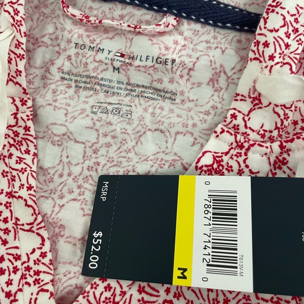 Tommy Hilfiger NWT Floral Pajama Sleepwear Hooded Dress