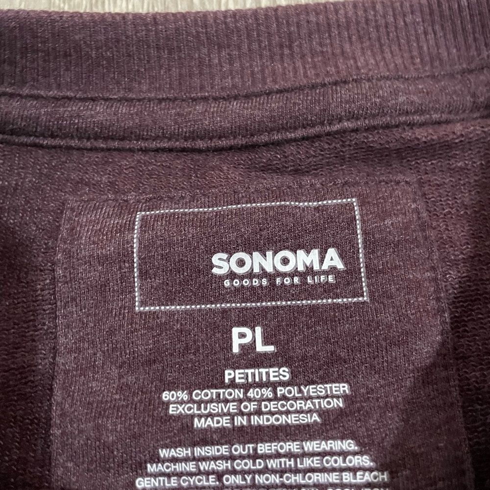 Sonoma Mauve Inspire Long Sleeve Pullover Crewneck Sweater