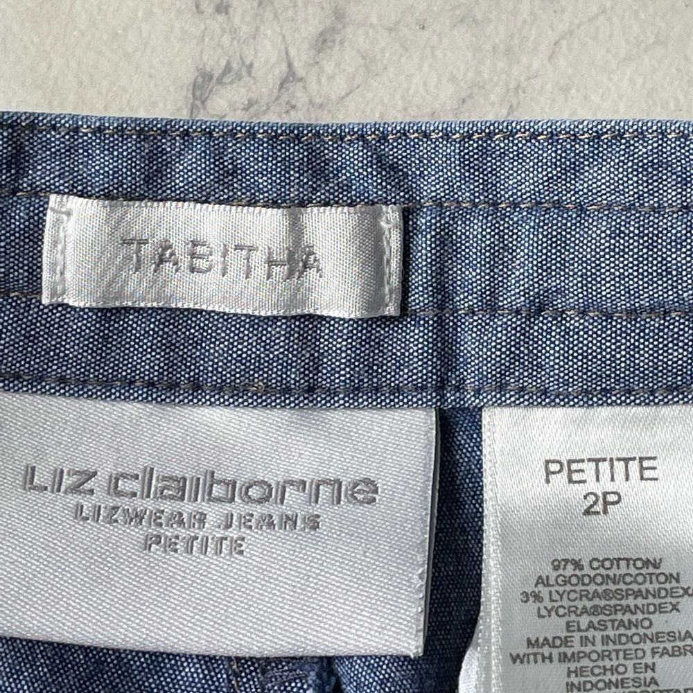 Liz Claiborne Blue Tabith Denim Cropped Pants