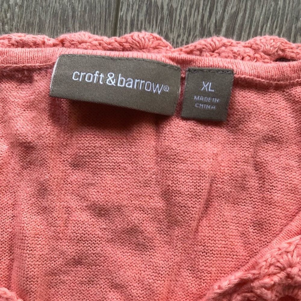 Croft and Barrow Orange Crotchet Sweater