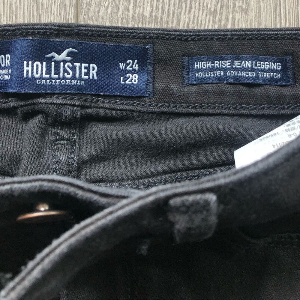 Hollister Skinny Black Ripped High Rise Denim Jeans