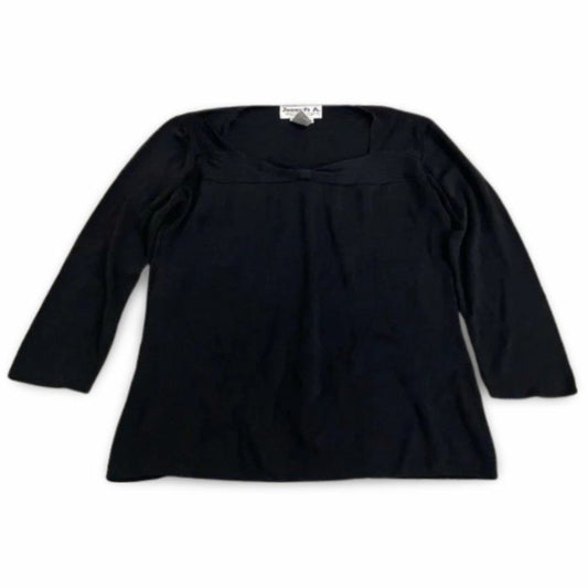 Joseph A Black Knitted Long Sleeve Blouse Top