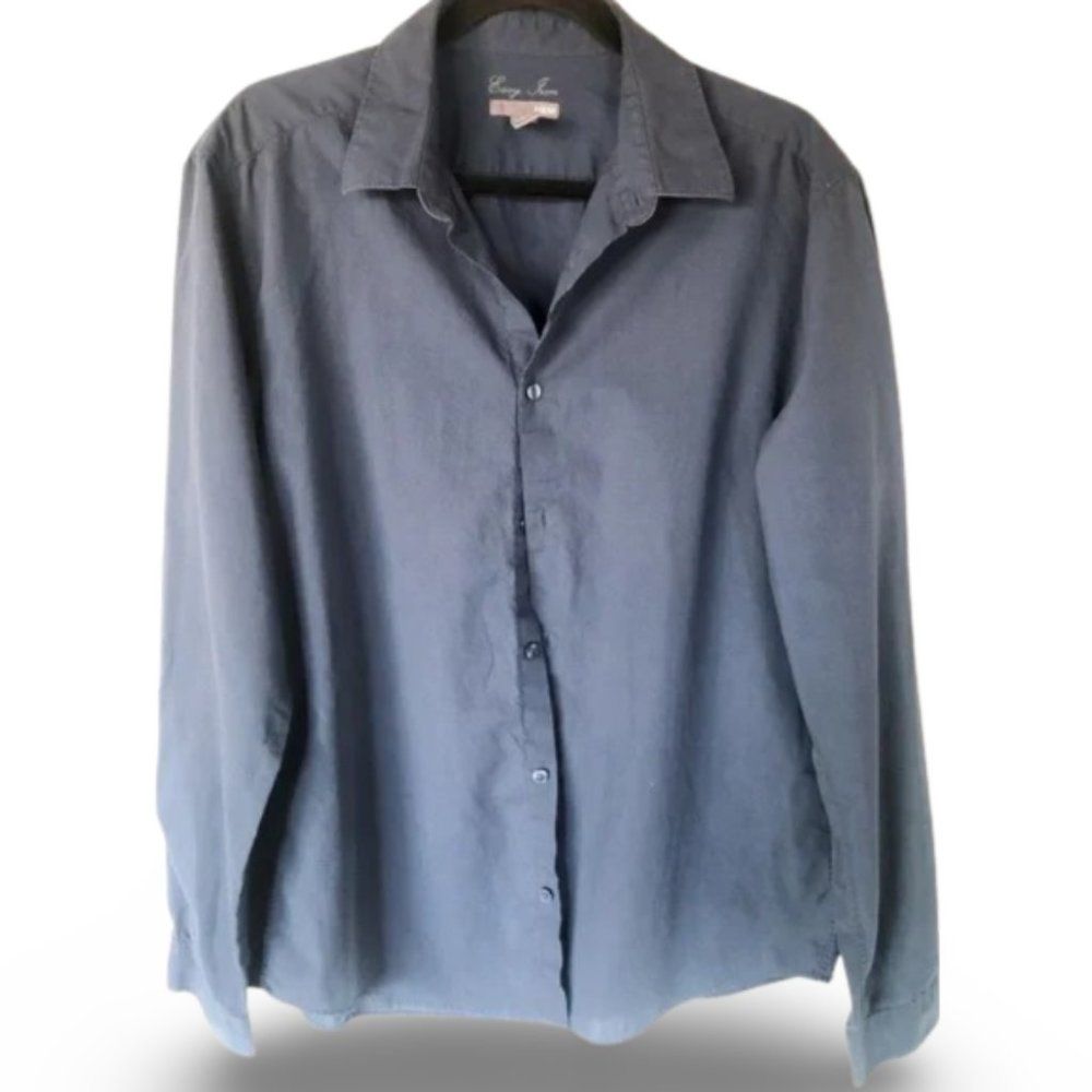 H&M Dark Grey Button Down Casual Dress Shirt