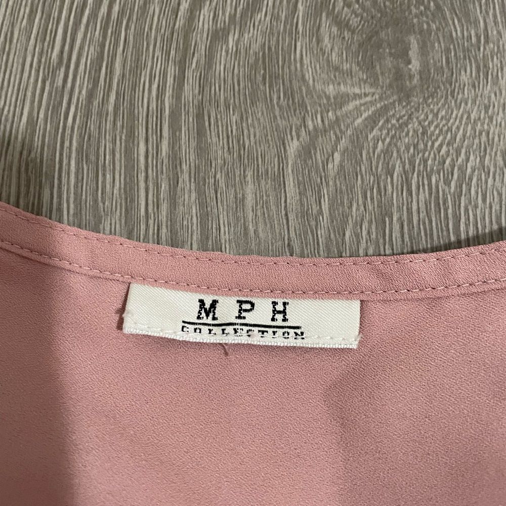 MPH Blush Pink Chiffon Blouse Top Shirt