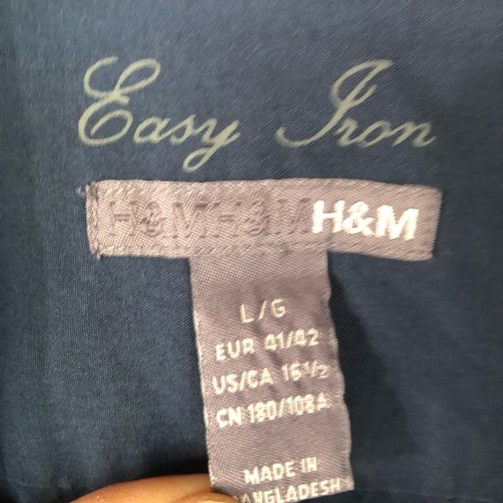 H&M Dark Grey Button Down Casual Dress Shirt