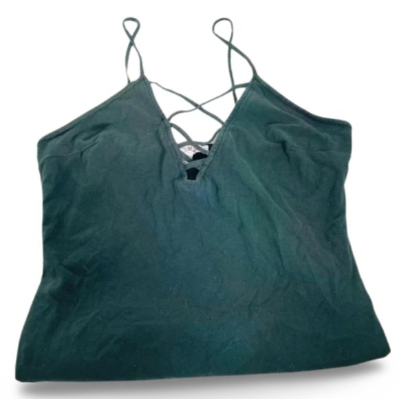 Express Dark Green Tank Top Shirt