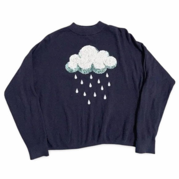 H&M Navy Blue Knitted Cloud Sweatshirt