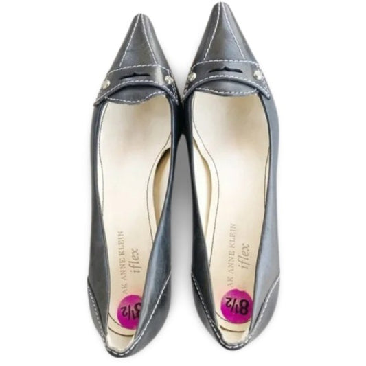 Anne Klein Pointed Grey Heel Shoes