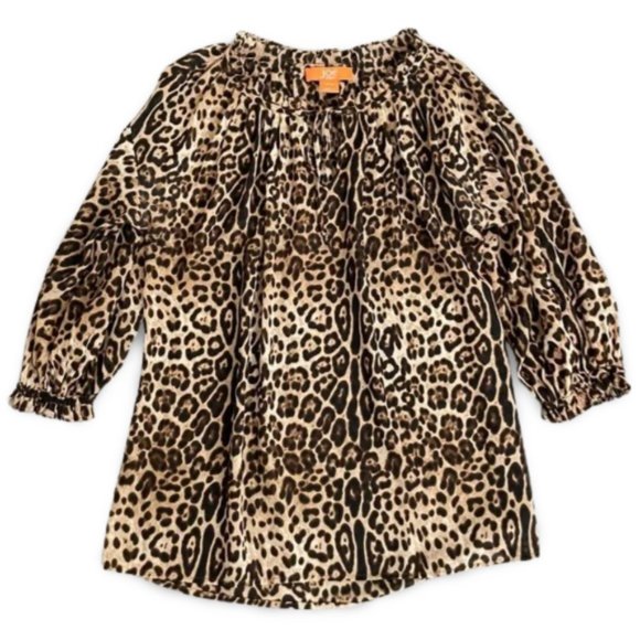 Joe Fresh Cheetah Print Button Up Blouse Top Shirt