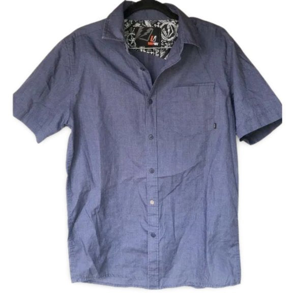 Amplify Blue Short Sleeve Button Down Shirt