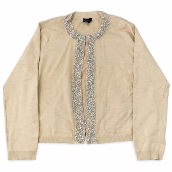 Evie Tan Sequin Cardigan Sweater