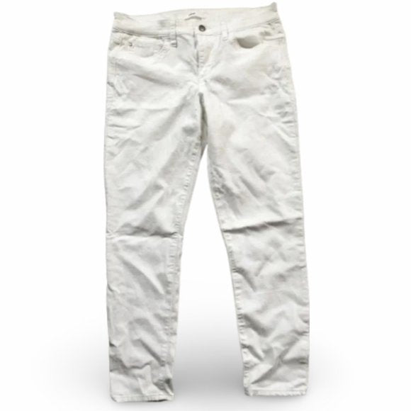 Else White Denim Capris Cropped White Jeans Pants