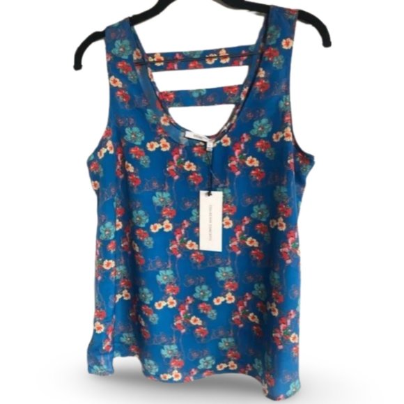 Collective Concepts Blue Floral Blouse Top