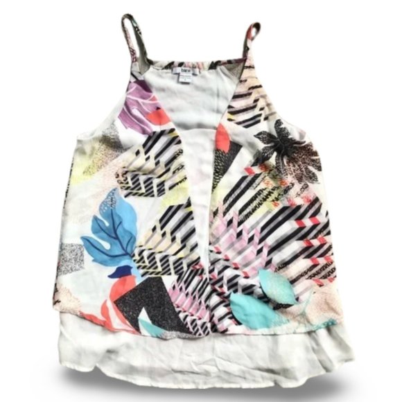 Bar III Abstract Patterned Cami Tank Top Blouse