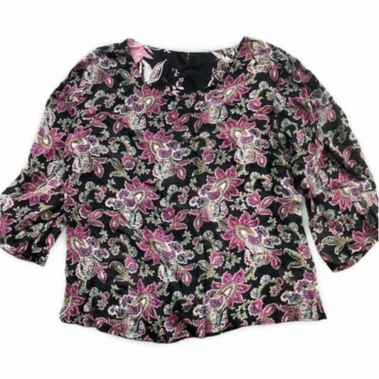 Macy’s Floral Mid Sleeve Blouse Top