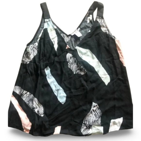 Bar III Black Abstract Blouse Tank Top