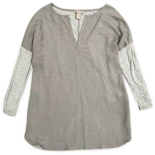 Banana Republic Sparkly Grey Flowy Blouse Shirt